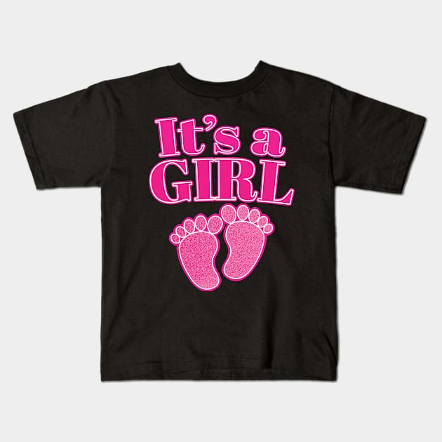 It's A Baby Girl - Cute Team Girl, Gender Reveal Party Gift For Men & Women Kids T-Shirt by Art Like Wow Designs